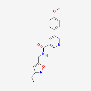 molecular formula C19H19N3O3 B7141667 N-[(3-ethyl-1,2-oxazol-5-yl)methyl]-5-(4-methoxyphenyl)pyridine-3-carboxamide 