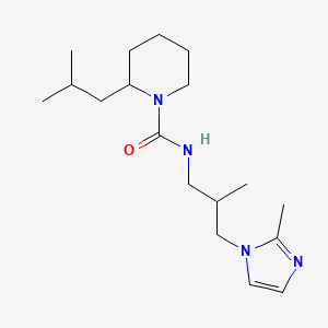 molecular formula C18H32N4O B7141675 N-[2-methyl-3-(2-methylimidazol-1-yl)propyl]-2-(2-methylpropyl)piperidine-1-carboxamide 