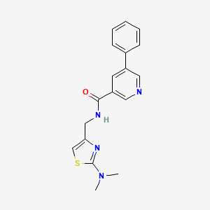 molecular formula C18H18N4OS B7141683 N-[[2-(dimethylamino)-1,3-thiazol-4-yl]methyl]-5-phenylpyridine-3-carboxamide 