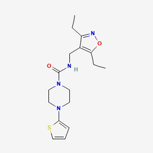 molecular formula C17H24N4O2S B7141703 N-[(3,5-diethyl-1,2-oxazol-4-yl)methyl]-4-thiophen-2-ylpiperazine-1-carboxamide 