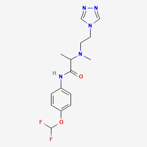 molecular formula C15H19F2N5O2 B7141786 N-[4-(difluoromethoxy)phenyl]-2-[methyl-[2-(1,2,4-triazol-4-yl)ethyl]amino]propanamide 