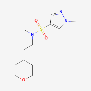 molecular formula C12H21N3O3S B7141798 N,1-dimethyl-N-[2-(oxan-4-yl)ethyl]pyrazole-4-sulfonamide 