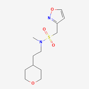 molecular formula C12H20N2O4S B7141804 N-methyl-N-[2-(oxan-4-yl)ethyl]-1-(1,2-oxazol-3-yl)methanesulfonamide 