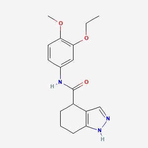 molecular formula C17H21N3O3 B7141828 N-(3-ethoxy-4-methoxyphenyl)-4,5,6,7-tetrahydro-1H-indazole-4-carboxamide 