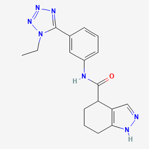 molecular formula C17H19N7O B7141872 N-[3-(1-ethyltetrazol-5-yl)phenyl]-4,5,6,7-tetrahydro-1H-indazole-4-carboxamide 