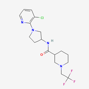 molecular formula C17H22ClF3N4O B7141925 N-[1-(3-chloropyridin-2-yl)pyrrolidin-3-yl]-1-(2,2,2-trifluoroethyl)piperidine-3-carboxamide 