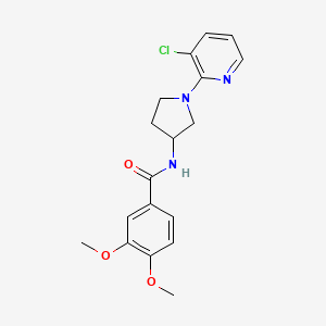 molecular formula C18H20ClN3O3 B7141940 N-[1-(3-chloropyridin-2-yl)pyrrolidin-3-yl]-3,4-dimethoxybenzamide 