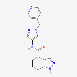 molecular formula C17H18N6O B7141944 N-[1-(pyridin-4-ylmethyl)pyrazol-4-yl]-4,5,6,7-tetrahydro-1H-indazole-4-carboxamide 