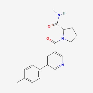 molecular formula C19H21N3O2 B7141962 N-methyl-1-[5-(4-methylphenyl)pyridine-3-carbonyl]pyrrolidine-2-carboxamide 