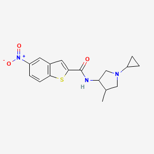 molecular formula C17H19N3O3S B7142053 N-(1-cyclopropyl-4-methylpyrrolidin-3-yl)-5-nitro-1-benzothiophene-2-carboxamide 