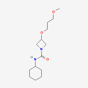 molecular formula C14H26N2O3 B7142069 N-cyclohexyl-3-(3-methoxypropoxy)azetidine-1-carboxamide 