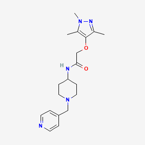 molecular formula C19H27N5O2 B7142079 N-[1-(pyridin-4-ylmethyl)piperidin-4-yl]-2-(1,3,5-trimethylpyrazol-4-yl)oxyacetamide 