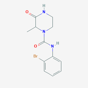 molecular formula C12H14BrN3O2 B7142109 N-(2-bromophenyl)-2-methyl-3-oxopiperazine-1-carboxamide 
