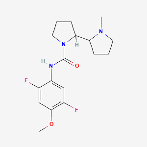 molecular formula C17H23F2N3O2 B7142180 N-(2,5-difluoro-4-methoxyphenyl)-2-(1-methylpyrrolidin-2-yl)pyrrolidine-1-carboxamide 