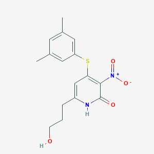 2(1H)-Pyridinone, 4-((3,5-dimethylphenyl)thio)-6-(3-hydroxypropyl)-3-nitro-