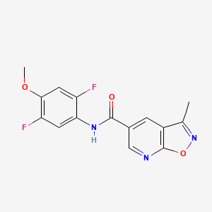 molecular formula C15H11F2N3O3 B7142312 N-(2,5-difluoro-4-methoxyphenyl)-3-methyl-[1,2]oxazolo[5,4-b]pyridine-5-carboxamide 