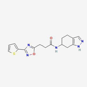 molecular formula C16H17N5O2S B7142313 N-(4,5,6,7-tetrahydro-1H-indazol-6-yl)-3-(3-thiophen-2-yl-1,2,4-oxadiazol-5-yl)propanamide 