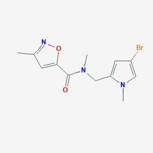 molecular formula C12H14BrN3O2 B7142350 N-[(4-bromo-1-methylpyrrol-2-yl)methyl]-N,3-dimethyl-1,2-oxazole-5-carboxamide 