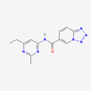 molecular formula C13H13N7O B7142430 N-(6-ethyl-2-methylpyrimidin-4-yl)tetrazolo[1,5-a]pyridine-6-carboxamide 
