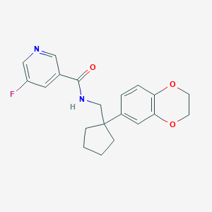 molecular formula C20H21FN2O3 B7142484 N-[[1-(2,3-dihydro-1,4-benzodioxin-6-yl)cyclopentyl]methyl]-5-fluoropyridine-3-carboxamide 