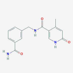 molecular formula C15H15N3O3 B7142501 N-[(3-carbamoylphenyl)methyl]-4-methyl-6-oxo-1H-pyridine-3-carboxamide 