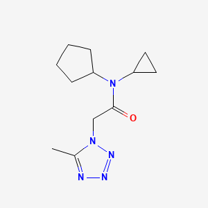 molecular formula C12H19N5O B7142533 N-cyclopentyl-N-cyclopropyl-2-(5-methyltetrazol-1-yl)acetamide 