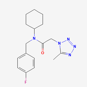 molecular formula C17H22FN5O B7142638 N-cyclohexyl-N-[(4-fluorophenyl)methyl]-2-(5-methyltetrazol-1-yl)acetamide 