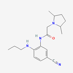 molecular formula C18H26N4O B7142639 N-[5-cyano-2-(propylamino)phenyl]-2-(2,5-dimethylpyrrolidin-1-yl)acetamide 