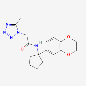 molecular formula C17H21N5O3 B7142645 N-[1-(2,3-dihydro-1,4-benzodioxin-6-yl)cyclopentyl]-2-(5-methyltetrazol-1-yl)acetamide 