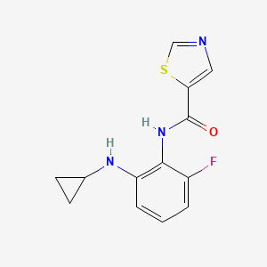 molecular formula C13H12FN3OS B7142669 N-[2-(cyclopropylamino)-6-fluorophenyl]-1,3-thiazole-5-carboxamide 