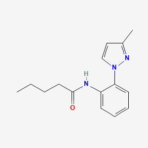 molecular formula C15H19N3O B7142703 N-[2-(3-methylpyrazol-1-yl)phenyl]pentanamide 