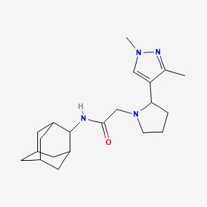 molecular formula C21H32N4O B7142743 N-(2-adamantyl)-2-[2-(1,3-dimethylpyrazol-4-yl)pyrrolidin-1-yl]acetamide 