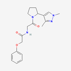 molecular formula C19H24N4O3 B7142745 N-[2-[2-(1,3-dimethylpyrazol-4-yl)pyrrolidin-1-yl]-2-oxoethyl]-2-phenoxyacetamide 
