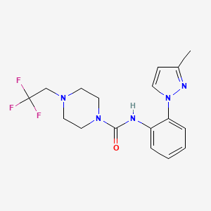 molecular formula C17H20F3N5O B7142823 N-[2-(3-methylpyrazol-1-yl)phenyl]-4-(2,2,2-trifluoroethyl)piperazine-1-carboxamide 