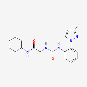 molecular formula C19H25N5O2 B7142862 N-cyclohexyl-2-[[2-(3-methylpyrazol-1-yl)phenyl]carbamoylamino]acetamide 