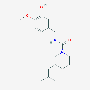 molecular formula C18H28N2O3 B7142878 N-[(3-hydroxy-4-methoxyphenyl)methyl]-3-(2-methylpropyl)piperidine-1-carboxamide 