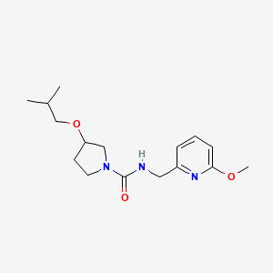 molecular formula C16H25N3O3 B7142883 N-[(6-methoxypyridin-2-yl)methyl]-3-(2-methylpropoxy)pyrrolidine-1-carboxamide 
