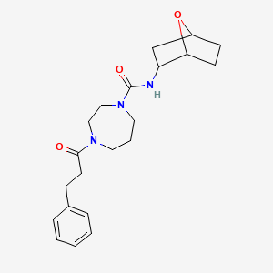 molecular formula C21H29N3O3 B7142903 N-(7-oxabicyclo[2.2.1]heptan-2-yl)-4-(3-phenylpropanoyl)-1,4-diazepane-1-carboxamide 