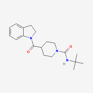 molecular formula C19H27N3O2 B7142911 N-tert-butyl-4-(2,3-dihydroindole-1-carbonyl)piperidine-1-carboxamide 
