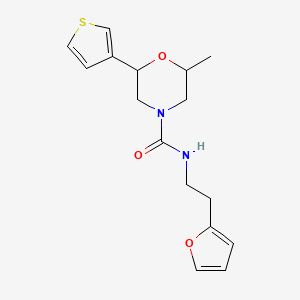 molecular formula C16H20N2O3S B7143027 N-[2-(furan-2-yl)ethyl]-2-methyl-6-thiophen-3-ylmorpholine-4-carboxamide 