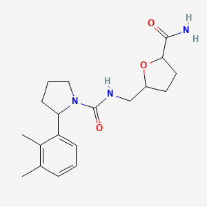 molecular formula C19H27N3O3 B7143066 N-[(5-carbamoyloxolan-2-yl)methyl]-2-(2,3-dimethylphenyl)pyrrolidine-1-carboxamide 