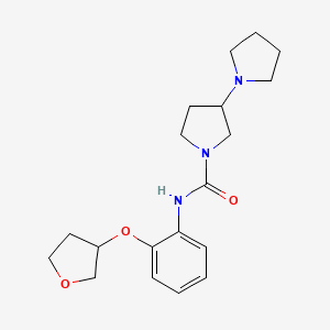 molecular formula C19H27N3O3 B7143158 N-[2-(oxolan-3-yloxy)phenyl]-3-pyrrolidin-1-ylpyrrolidine-1-carboxamide 