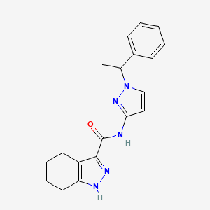 molecular formula C19H21N5O B7143169 N-[1-(1-phenylethyl)pyrazol-3-yl]-4,5,6,7-tetrahydro-1H-indazole-3-carboxamide 