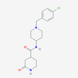 molecular formula C18H24ClN3O2 B7143253 N-[1-[(4-chlorophenyl)methyl]piperidin-4-yl]-2-oxopiperidine-4-carboxamide 