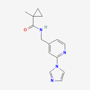 molecular formula C14H16N4O B7143341 N-[(2-imidazol-1-ylpyridin-4-yl)methyl]-1-methylcyclopropane-1-carboxamide 