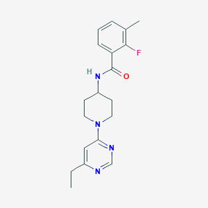 molecular formula C19H23FN4O B7143427 N-[1-(6-ethylpyrimidin-4-yl)piperidin-4-yl]-2-fluoro-3-methylbenzamide 