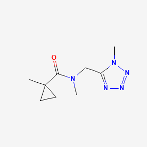 molecular formula C9H15N5O B7143456 N,1-dimethyl-N-[(1-methyltetrazol-5-yl)methyl]cyclopropane-1-carboxamide 