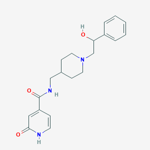 molecular formula C20H25N3O3 B7143491 N-[[1-(2-hydroxy-2-phenylethyl)piperidin-4-yl]methyl]-2-oxo-1H-pyridine-4-carboxamide 