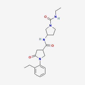 molecular formula C20H28N4O3 B7143534 N-[1-(ethylcarbamoyl)pyrrolidin-3-yl]-1-(2-ethylphenyl)-5-oxopyrrolidine-3-carboxamide 