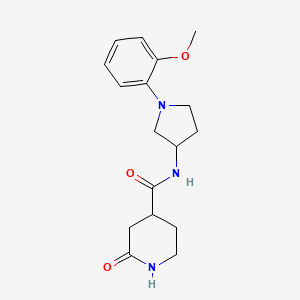 molecular formula C17H23N3O3 B7143549 N-[1-(2-methoxyphenyl)pyrrolidin-3-yl]-2-oxopiperidine-4-carboxamide 